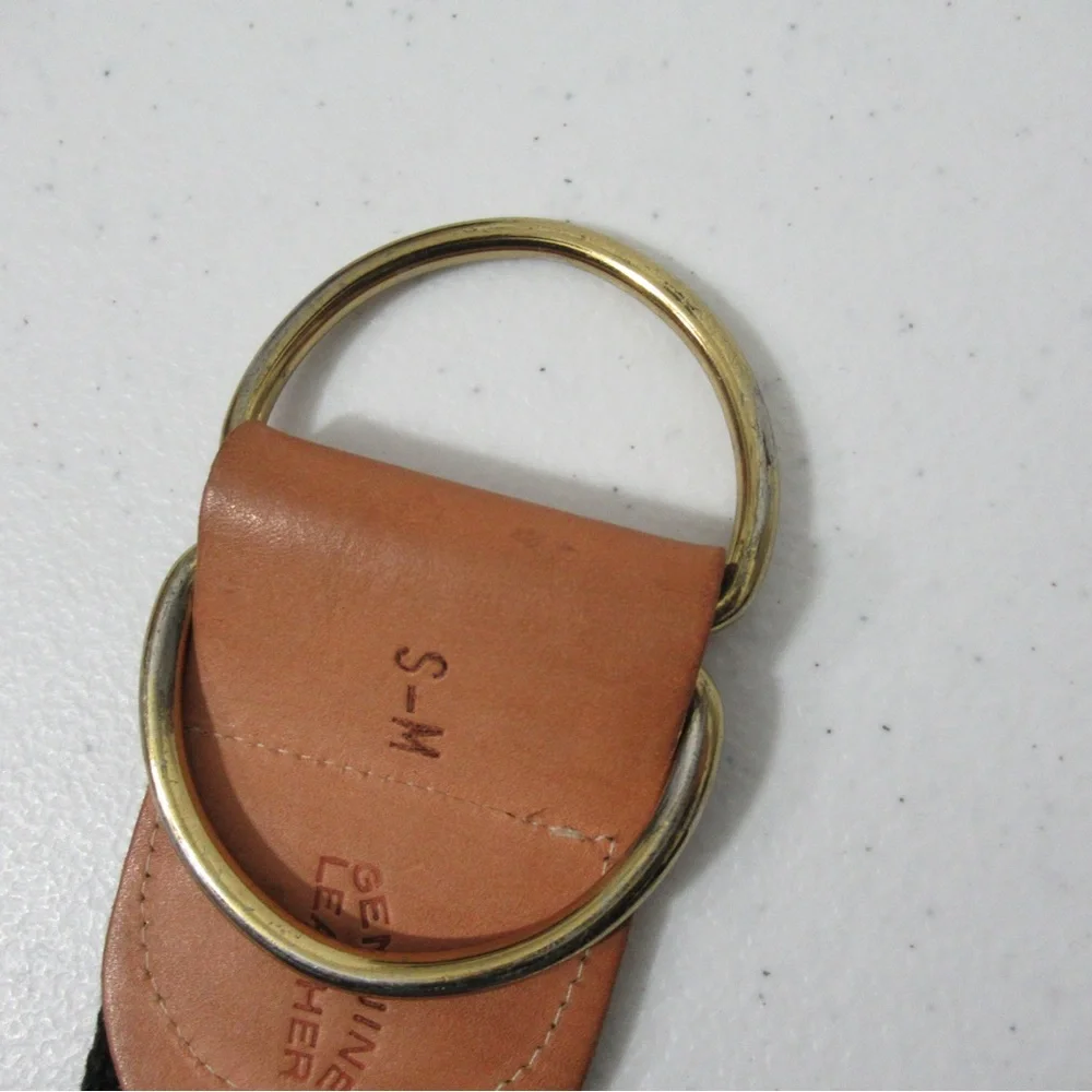Canvas and Leather D-Ring Belt Size Small Medium